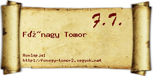 Fónagy Tomor névjegykártya